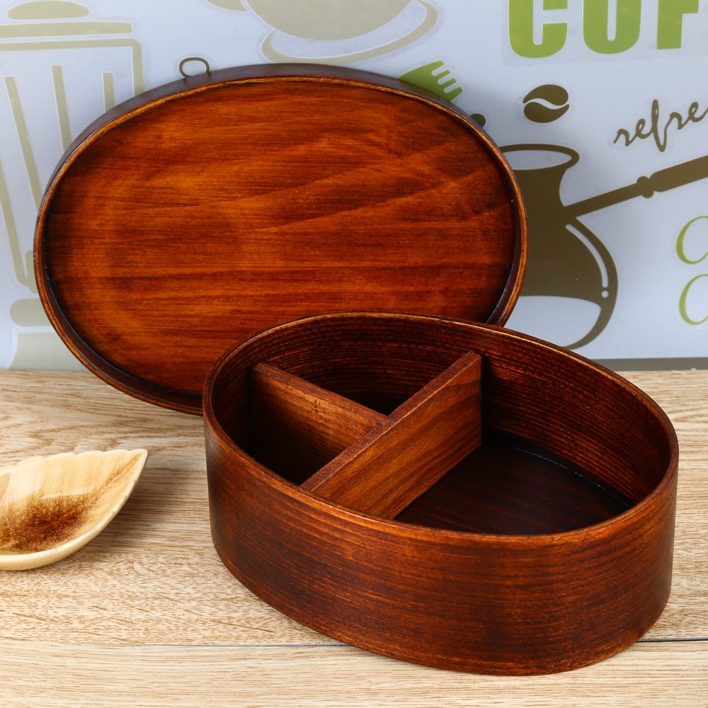 Dark Wood Handmade Bento Box