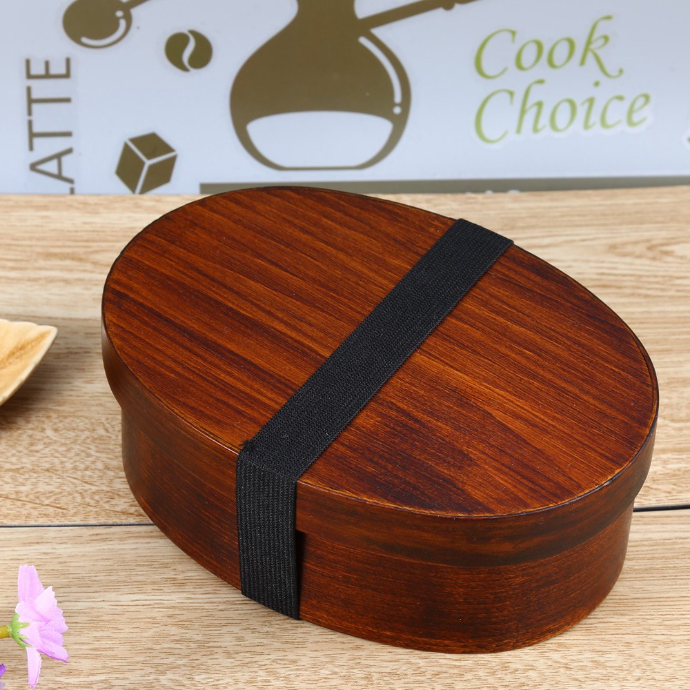 Dark Wood Handmade Bento Box