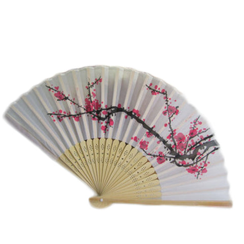 Silk Plum Folding Fan