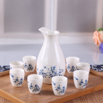 Vintage Ceramic Sake Pot & Cups Set