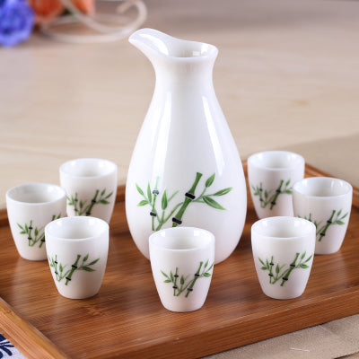 Vintage Ceramic Sake Pot & Cups Set